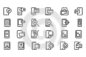 Mobile Vector Line Icons 4