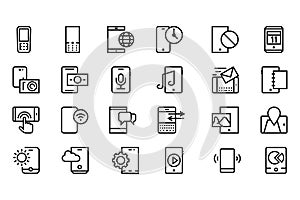 Mobile Vector Line Icons 3
