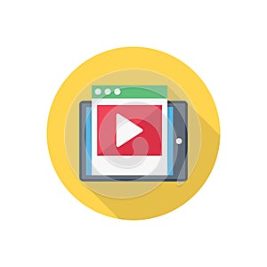 Mobile video vector flat colour icon
