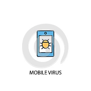 Mobile virus concept 2 colored line