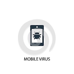 Mobile virus icon. Simple element