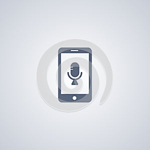 Mobile voice recorder, vector best flat icon