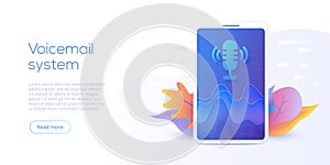 Mobile voicemail or search system vector illustration concept. V