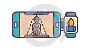 Mobile VR Headset: Smartphone-Powered Virtual Reality Experience, vector design Generative AI