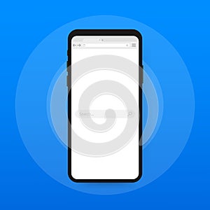 Mobile web browser view form for web application. Vector illustration.