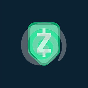 Zcash cryptocurrency electronic cash symbol vector