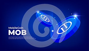 MobileCoin MOB banner. MOB coin cryptocurrency concept banner background