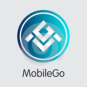 Mobilego - Digital Coin Vector Icon of Cryptographic Currency.