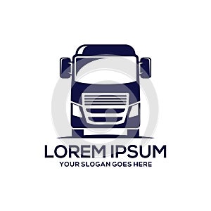 Mobiletruck vector logo illustration,good for mascot,delivery,or logistic,logo industry,flat color,style with blue