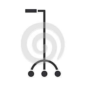 Mobility aid device for physically disabled, world disability day, silhouette icon design