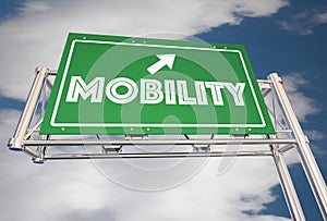 Mobility Freeway Sign New Transportation Ride Sharing