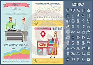 Mobility infographic template, elements and icons.