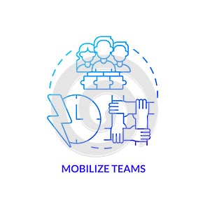 Mobilize teams blue gradient concept icon photo