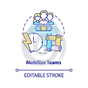 Mobilize teams concept icon photo