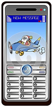 Mobilphone with santa claus