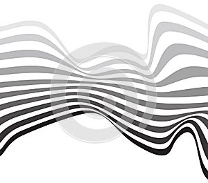 Mobious optical art wave vector background black and white