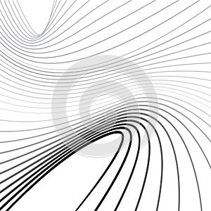 Mobious optical art wave vector background black and white