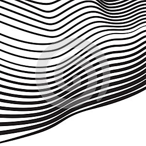 Mobious optical art wave vector background black and white