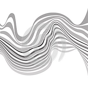 Mobious optical art wave vector background black and white