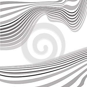 Mobious optical art wave vector background black and white