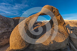 Mobius Arch Lone Pine Peak Mount Whitney Lower Natural arch Eroded Alabama Hills Lone Pine. People, California