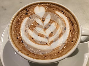 Mocaccino. Mocha. Chocolate cafe. latte art. Classic latte.
