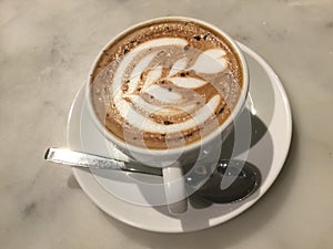 Mocaccino. Mocha. Chocolate cafe. latte art. Classic latte.