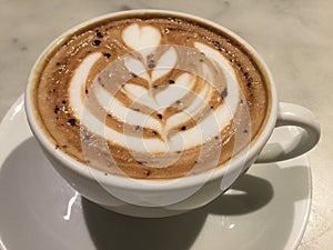 Mocaccino. Mocha. Chocolate cafe. latte flower art. Classic latte.