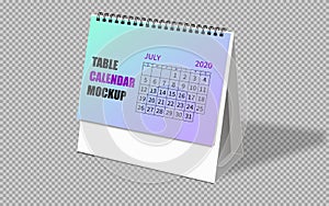 Mocap spiral desk calendar. Isolated vector object on a transparent background