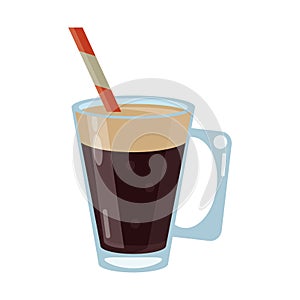 Mocca coffee cup cream straw drink