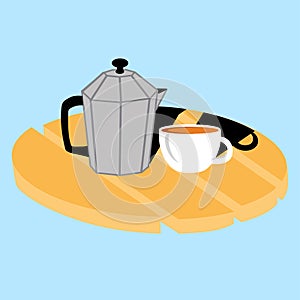 Mocca pot flat vector concept