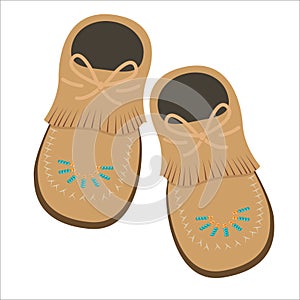 Moccasin pair of shoes isolated vector illustration graphic