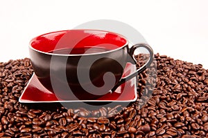 Mocha Java Cup Saucer Coffee Beans Drink