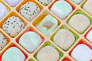 Mochi dessert close up