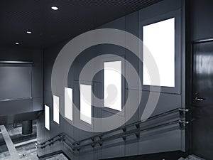 Mock up Banner Media advertising indoor stairs Subway station