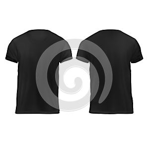 Mock-up Black Men`s t-shirt front and back