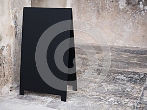 Mock up Black metal signboard Shop Bar cafe