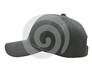Mock up blank baseball color darkgray cap closeup of side view