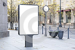 Mock up. Blank billboard outdoors, outdoor advertising, public information board in the city.