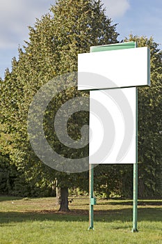 Mock up. Blank billboard outdoors, outdoor advertising, public information board in the city park