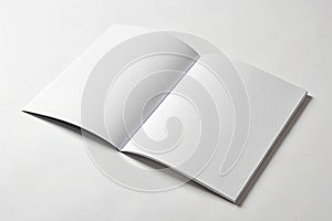 Mock up of a blank booklet with a spread on a white background