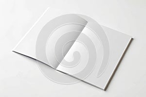 Mock up of a blank booklet with a spread on a white background
