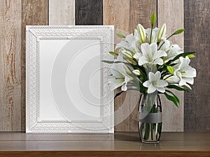 Mock up blank frame. 3d rendering