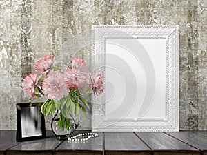 Mock up blank frame. 3d rendering