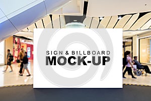 mock up blank large billboard in shopping mall