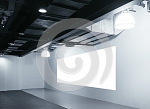 Mock up blank Screen display on wall Exhibition display