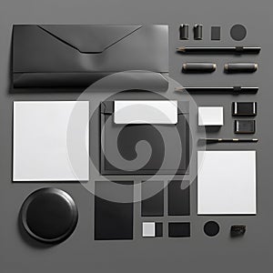 Mock up design elements. Luxury presentation corporate identity template. High resolution. AI generated