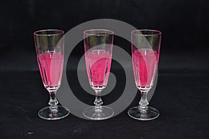 Mock up  design set of elegant and traditional drink ware / drinking glass & Jar for wine or juice, transparent isolated on black