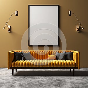 Mock-up in elegant interior background, modern style