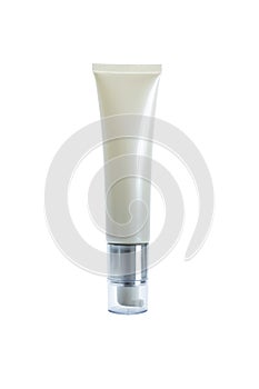 Mock-up empty container cream pump bottles for skincare is uncover